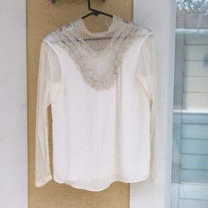 Off white long sleeve blouse